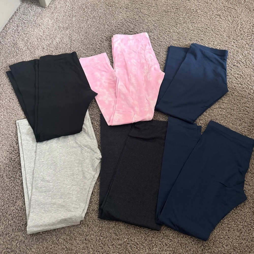 Kids Assorted Color Leggings LOT OF 6 XXL